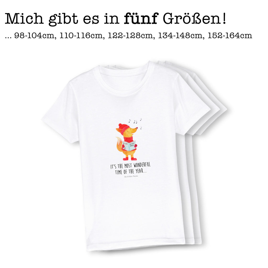 Organic Kinder T-Shirt Fuchs Sänger Kinder T-Shirt, Kinder T-Shirt Mädchen, Kinder T-Shirt Jungen, Winter, Weihnachten, Weihnachtsdeko, Nikolaus, Advent, Heiligabend, Wintermotiv, Fuchs, Füchse, Sänger, Geschenk Sänger, Singen, Weihnachtslieder