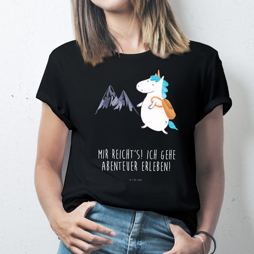 T-Shirt Standard Einhorn Bergsteiger T-Shirt, Shirt, Tshirt, Lustiges T-Shirt, T-Shirt mit Spruch, Party, Junggesellenabschied, Jubiläum, Geburstag, Herrn, Damen, Männer, Frauen, Schlafshirt, Nachthemd, Sprüche, Einhorn, Einhörner, Einhorn Deko, Pegasus, Unicorn, Bergsteiger, Abenteuer, Berge, Abenteurer, Weltenbummler, Weltreise, Reisen, Urlaub, Entdecker