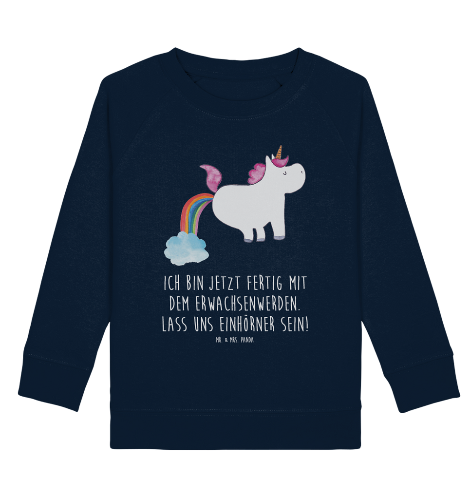 Organic Kinder Pullover Einhorn Pupsend Kinder Pullover, Kinder Sweatshirt, Jungen, Mädchen, Einhorn, Einhörner, Einhorn Deko, Pegasus, Unicorn, Pups, Regenbogen, Glitzer, Einhornpower, Erwachsenwerden, Spaß, lustig, Freundin