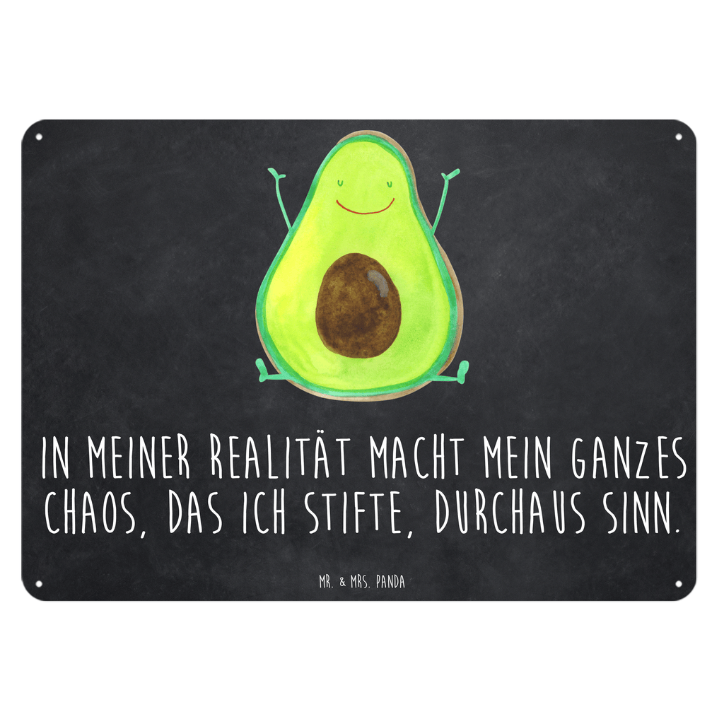 Blechschild Avocado Happy Blechschild, Metallschild, Geschenk Schild, Schild, Magnet-Metall-Schild, Deko Schild, Wandschild, Wand-Dekoration, Türschild, Avocado, Veggie, Vegan, Gesund, Chaos