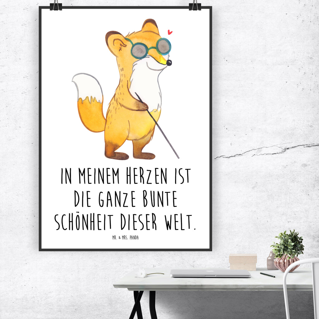 Poster Fuchs Blindheit Poster, Wandposter, Bild, Wanddeko, Küchenposter, Kinderposter, Wanddeko Bild, Raumdekoration, Wanddekoration, Handgemaltes Poster, Mr. & Mrs. Panda Poster, Designposter, Kunstdruck, Posterdruck, Fuchs, Blindheit, Erblindung