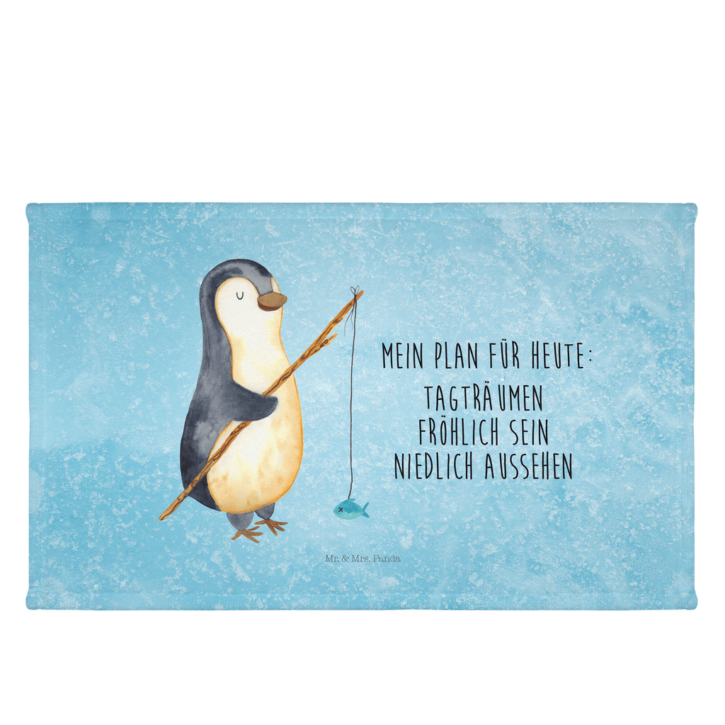 Handtuch Pinguin Angler Gästetuch, Reisehandtuch, Sport Handtuch, Frottier, Kinder Handtuch, Pinguin, Pinguine, Angeln, Angler, Tagträume, Hobby, Plan, Planer, Tagesplan, Neustart, Motivation, Geschenk, Freundinnen, Geschenkidee, Urlaub, Wochenende
