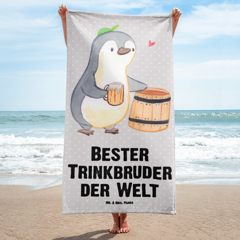 XL Badehandtuch Pinguin Bester Trinkbruder der Welt Handtuch, Badetuch, Duschtuch, Strandtuch, Saunatuch, für, Dankeschön, Geschenk, Schenken, Geburtstag, Geburtstagsgeschenk, Geschenkidee, Danke, Bedanken, Mitbringsel, Freude machen, Geschenktipp, Trinkbruder, Trinkkumpel, Kumpel, Saufkumpane, Kumpane, Trinken, Party, Kleinigkeit