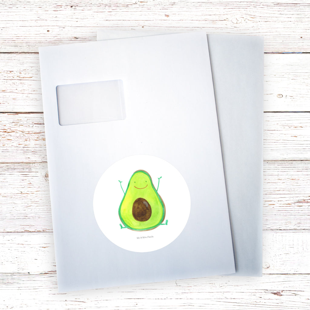 Rund Aufkleber Avocado Glücklich Sticker, Aufkleber, Etikett, Avocado, Veggie, Vegan, Gesund, Chaos