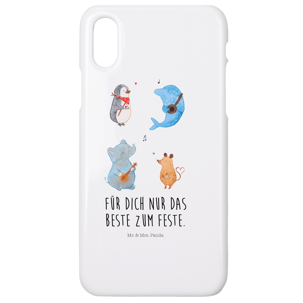 Handyhülle Big Band Handyhülle, Handycover, Cover, Handy, Hülle, Iphone 10, Iphone X, Tiermotive, Gute Laune, lustige Sprüche, Tiere, Hund, Pinguin, Maus, Elefant, Delfin, Gitarre, Band, Triangel, Musikanten, Musik