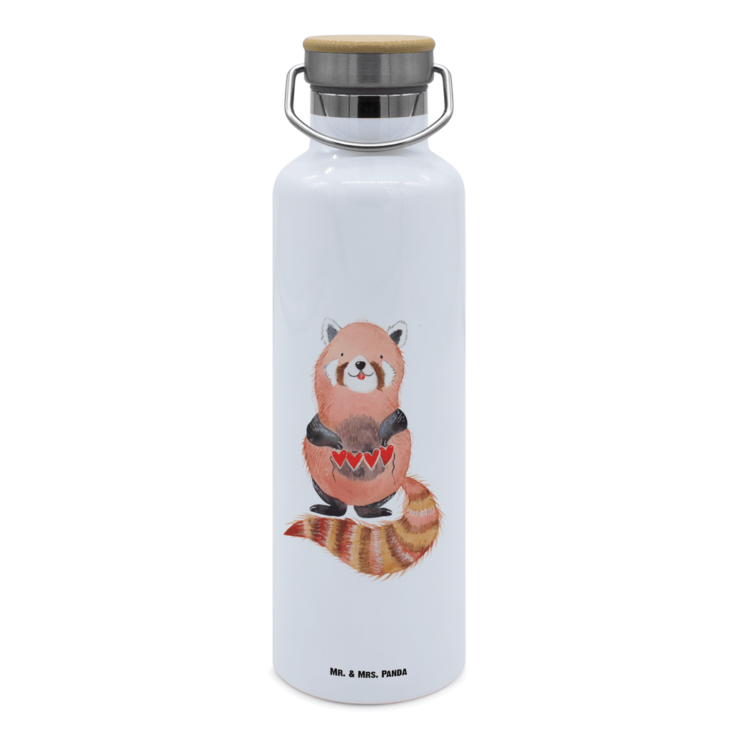 Trinkflasche Roter Panda Thermosflasche, Isolierflasche, Edelstahl, Trinkflasche, isoliert, Wamrhaltefunktion, Sportflasche, Flasche zum Sport, Sportlerflasche, Tiermotive, Gute Laune, lustige Sprüche, Tiere, Panda, Liebe, Rot, Herz, Liebling, Lieblingsmensch