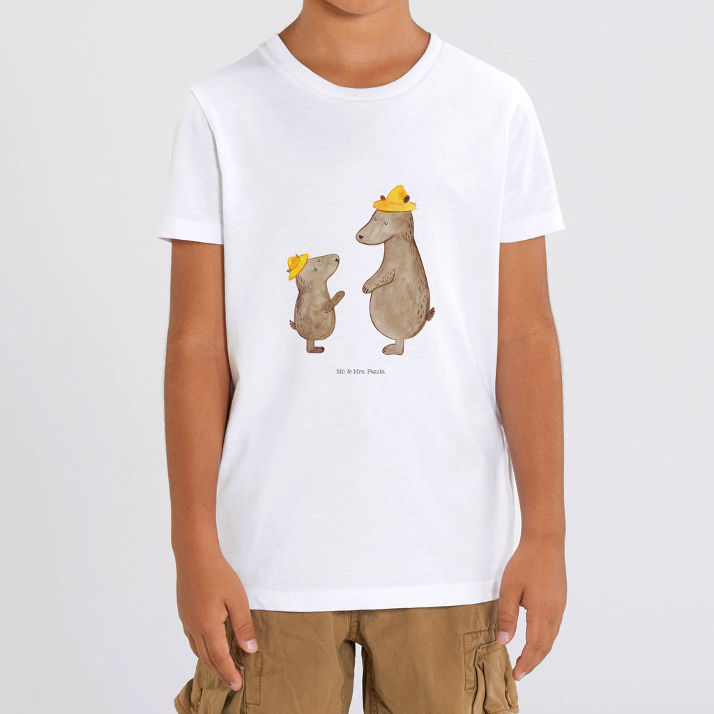 Organic Kinder T-Shirt Bären mit Hut Kinder T-Shirt, Kinder T-Shirt Mädchen, Kinder T-Shirt Jungen, Familie, Vatertag, Muttertag, Bruder, Schwester, Mama, Papa, Oma, Opa, Bär, Bären, Vater, Papi, Paps, Dad, Daddy, Lieblingsmensch, Sohn, Söhne, Kind, Kinder, Vater-Sohn, Family, Vorbild