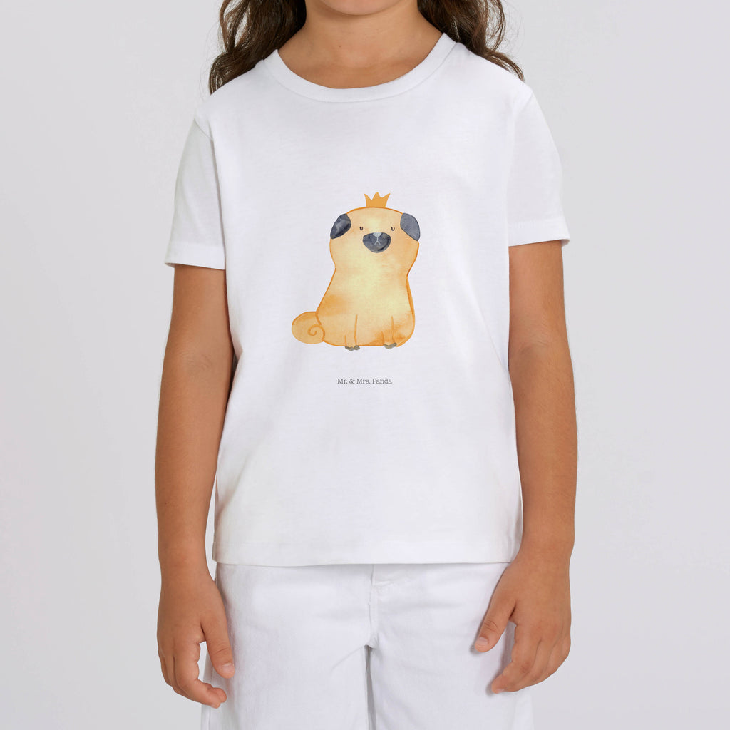 Organic Kinder T-Shirt Mops Krone Kinder T-Shirt, Kinder T-Shirt Mädchen, Kinder T-Shirt Jungen, Hund, Hundemotiv, Haustier, Hunderasse, Tierliebhaber, Hundebesitzer, Sprüche, Mops, allergisch, kinderlos, Hausregel, Hundebesitzer. Spruch, lustig