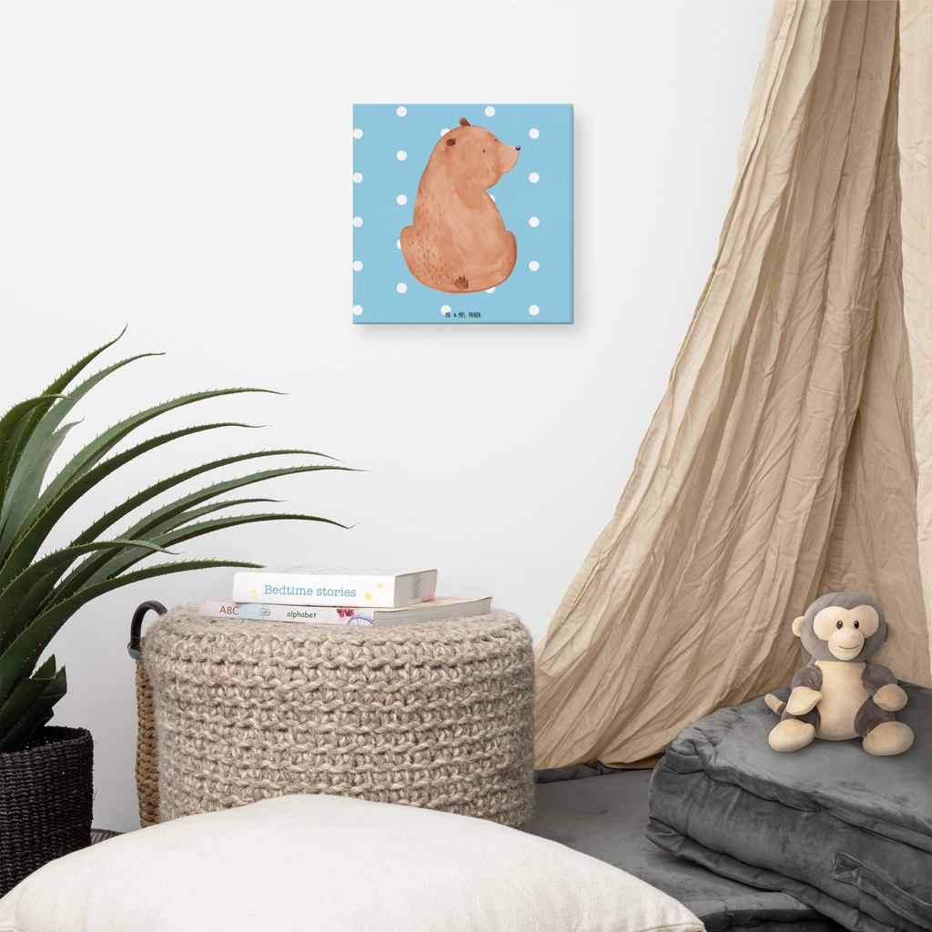 Leinwand Bild Bär Schulterblick Leinwand, Bild, Kunstdruck, Wanddeko, Dekoration, Bär, Teddy, Teddybär, Selbstachtung, Weltansicht, Motivation, Bären, Bärenliebe, Weisheit