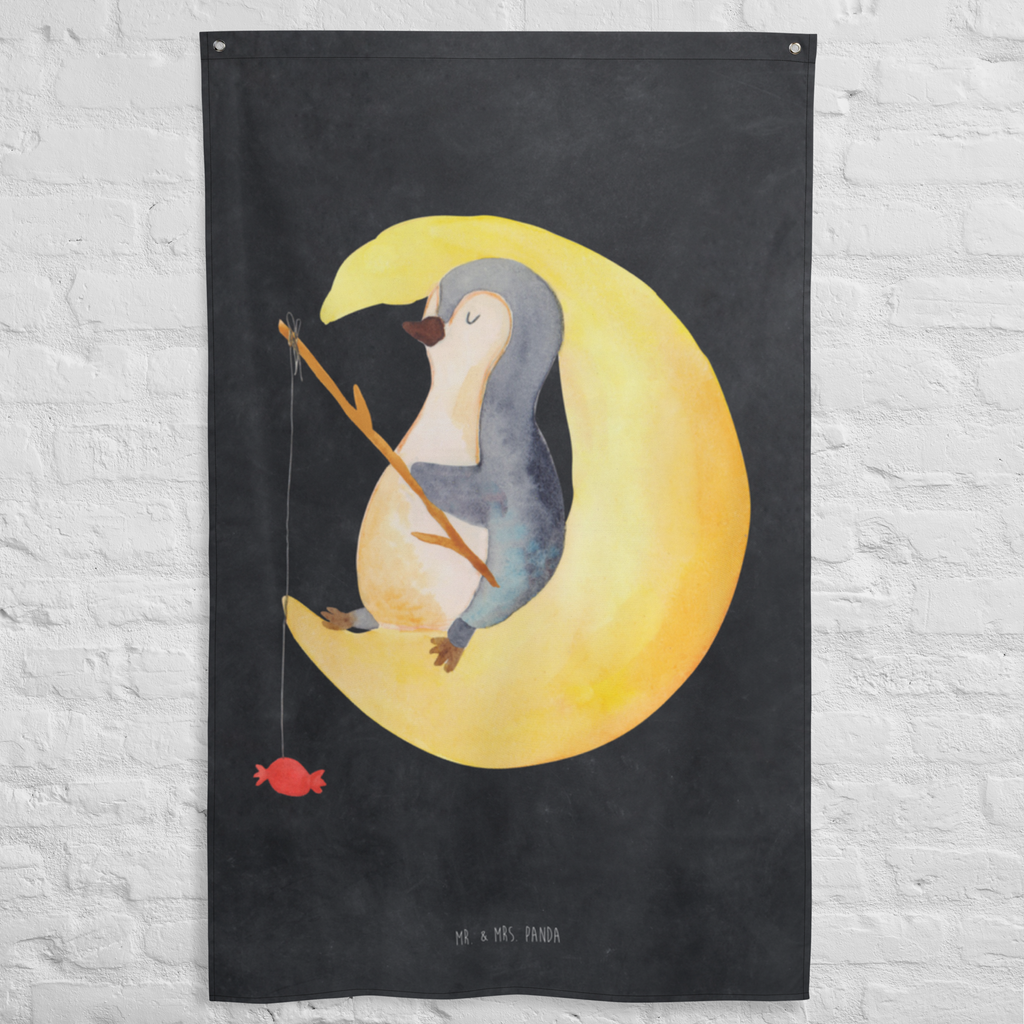 Wandteppich Pinguin Mond Wandbehang, Dekoration, Boho, Wandteppich, Wandtuch, Wanddeko, Tapisserie, Tapestry, Wandbild, Textil-Kunst, Schmuck-Wandbehang, Wand Deko, Kinderzimmer, Kinderzimmer Wand, Kinderzimmer Deko, Kinderzimmer Wanddeko, Pinguin, Pinguine, Spruch, schlafen, Nachtruhe, Einschlafen, Schlafzimmer, Schlafstörungen, Gästezimmer