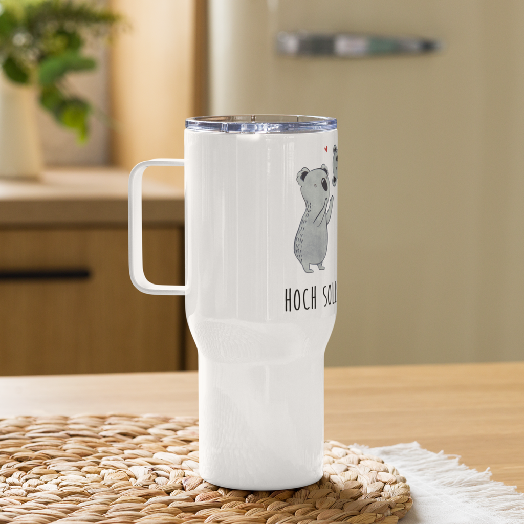 XXL Thermobecher Koalas Feiern Thermobecher, XL Thermobecher, Reisebecher, XL Reisetasse, Großer Thermobecher, Autobecher, Jumbo Becher, Geburtstag, Geburtstagsgeschenk, Geschenk, Koala, Familie, Kind, Eltern, Herz, Liebe