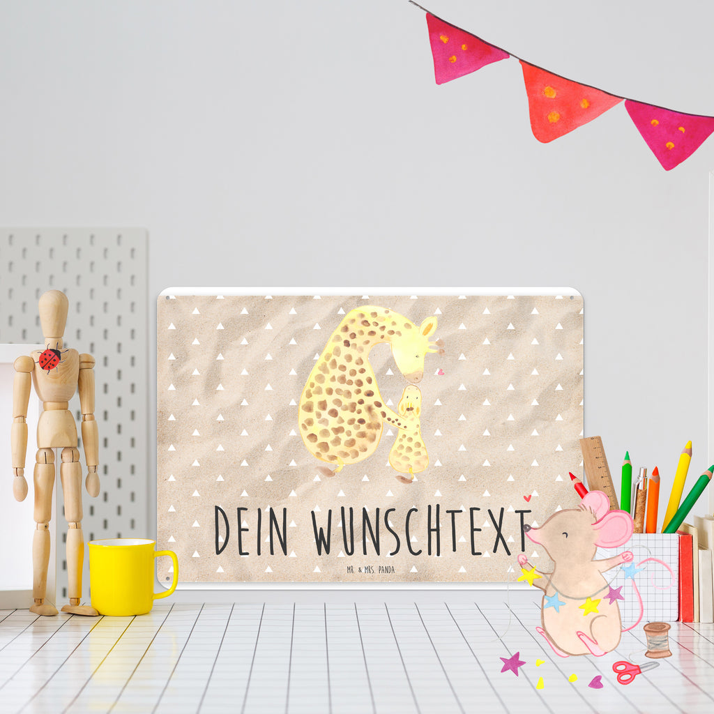 Personalisiertes Blechschild Giraffe Kind Blechschild, Metallschild, Geschenk Schild, Schild, Magnet-Metall-Schild, Deko Schild, Wandschild, Wand-Dekoration, Türschild, Afrika, Wildtiere, Giraffe, Kind, Mutter, Mama, Tochter, Sohn, Lieblingsmensch