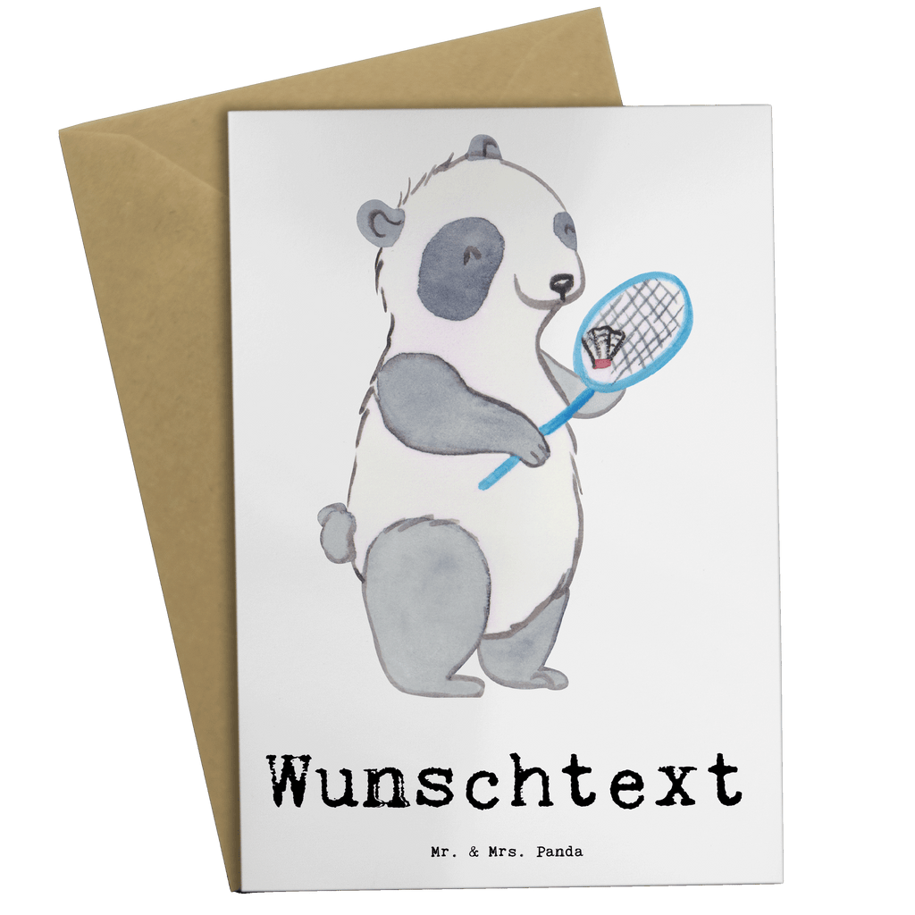 Personalisierte Grußkarte Panda Badminton  Tage Personalisierte Grußkarte, Personalisiertere Klappkarte, Personalisierte Einladungskarte, Personalisierte Glückwunschkarte, Personalisierte Hochzeitskarte, Personalisierte Geburtstagskarte, Grußkarte mit Namen, Grußkarte selber drucken, Grußkarte selbst gestalten, Grußkarte mit persönlichen Nachrichten, Grußkarte als Geldgeschenk, Grußkarten personalisiert, Personalisierte Karte, Geschenk, Sport, Sportart, Hobby, Schenken, Danke, Dankeschön, Auszeichnung, Gewinn, Sportler, Badminton, Badminton spielen