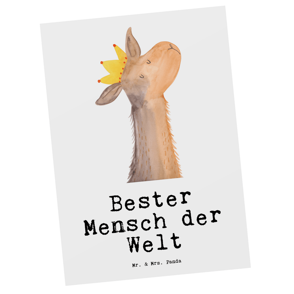 Postkarte Lama Bester Mensch der Welt Postkarte, Karte, Geschenkkarte, Grußkarte, Einladung, Ansichtskarte, Geburtstagskarte, Einladungskarte, Dankeskarte, Ansichtskarten, Einladung Geburtstag, Einladungskarten Geburtstag, für, Dankeschön, Geschenk, Schenken, Geburtstag, Geburtstagsgeschenk, Geschenkidee, Danke, Bedanken, Mitbringsel, Freude machen, Geschenktipp, Lieblingsmensch, Liebling, Lieblings Mensch, tollster Mensch, Vorbild, Partner, Ehemann, Ehefrau, Liebe, Valentinstag