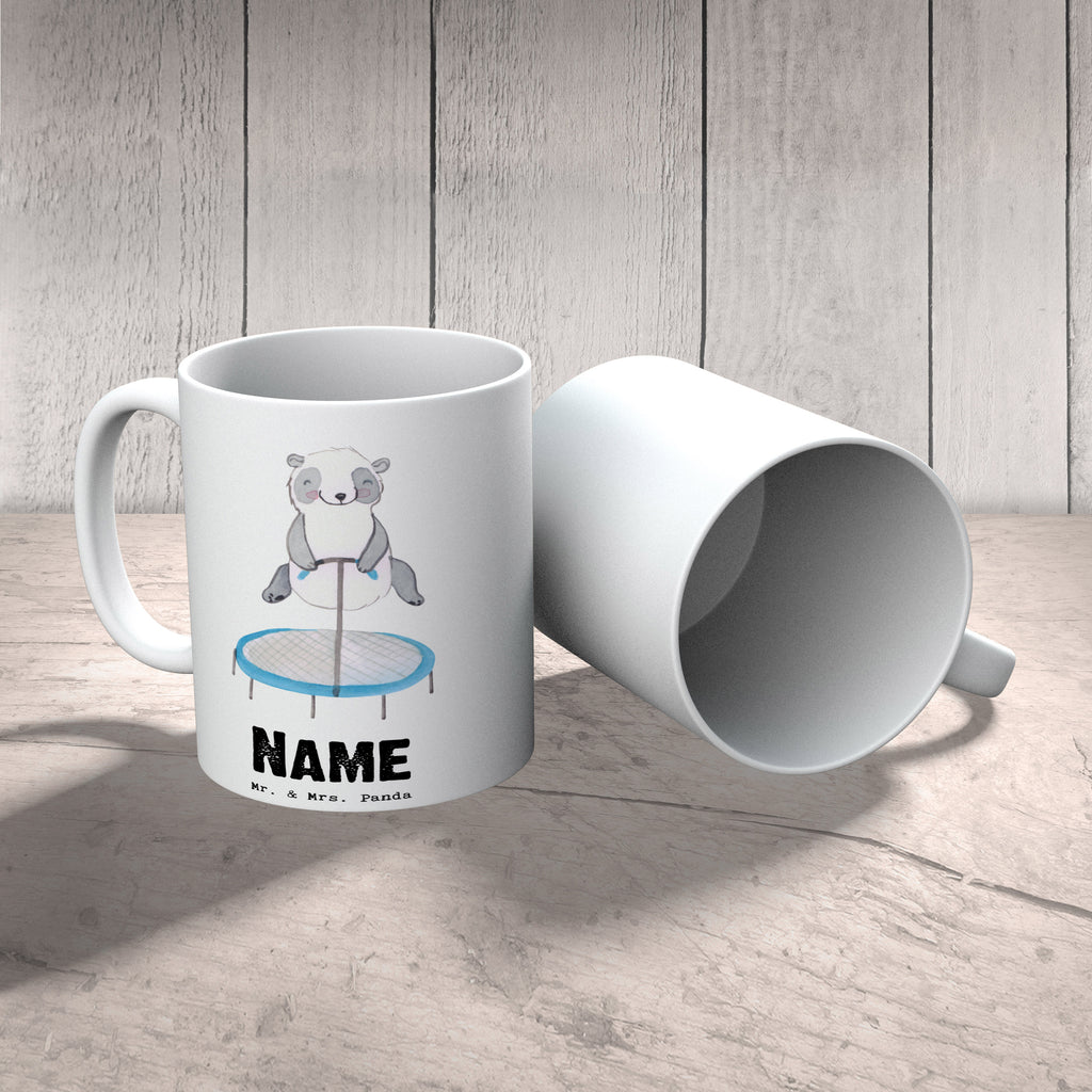 Personalisierte Tasse Panda Trampolin springen Personalisierte Tasse, Namenstasse, Wunschname, Personalisiert, Tasse, Namen, Drucken, Tasse mit Namen, Geschenk, Sport, Sportart, Hobby, Schenken, Danke, Dankeschön, Auszeichnung, Gewinn, Sportler, Trampolin springen, Trampolin Springen, Trampolin Turnen, Fitnessstudio