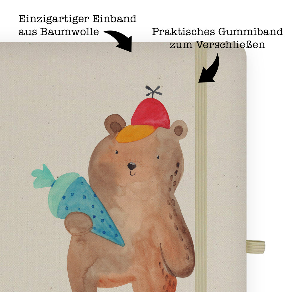 DIN A4 Personalisiertes Notizbuch Bär mit Schultüte Personalisiertes Notizbuch, Notizbuch mit Namen, Notizbuch bedrucken, Personalisierung, Namensbuch, Namen, Bär, Teddy, Teddybär, Bär Motiv, Schultüte, Erster Schultag Geschenk, Einschulung Geschenk, Schule Geschenk, Grundschule, Schulanfang, Schulbeginn