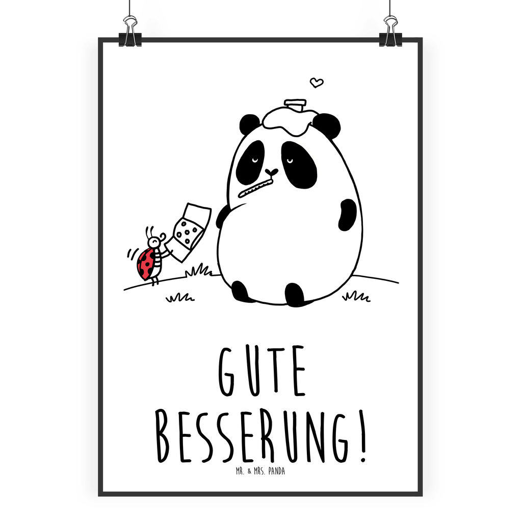 Poster Panda Gute Besserung Poster, Wandposter, Bild, Wanddeko, Küchenposter, Kinderposter, Wanddeko Bild, Raumdekoration, Wanddekoration, Handgemaltes Poster, Mr. & Mrs. Panda Poster, Designposter, Kunstdruck, Posterdruck