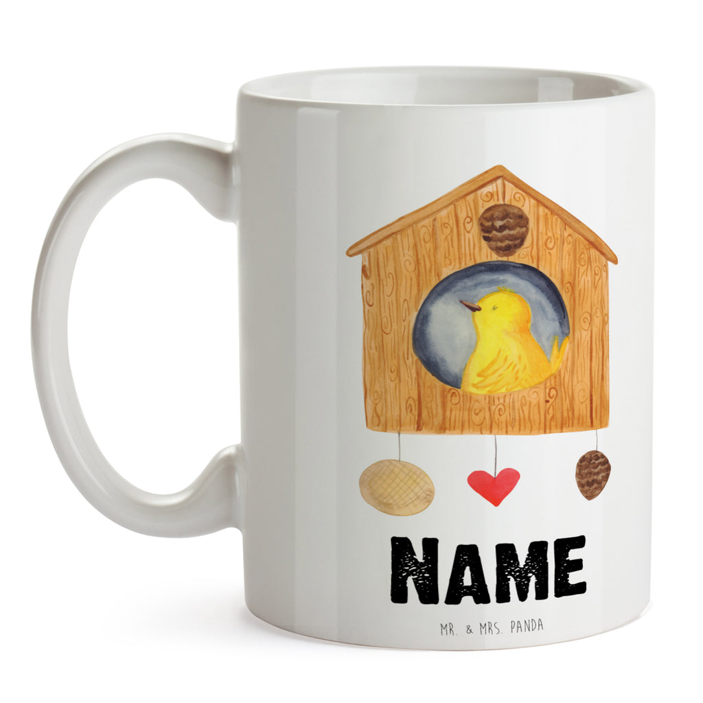 Personalisierte Tasse Vogelhaus Personalisierte Tasse, Namenstasse, Wunschname, Personalisiert, Tasse, Namen, Drucken, Tasse mit Namen, Tiermotive, Gute Laune, lustige Sprüche, Tiere, Vogel, Vögel, Vogelhaus, Vogelhäuschen, Home sweet home, Zuhause, Nest, Eigenheim, Familie, Wohnung, Haus, unser Haus, Lieblingsort, Castle