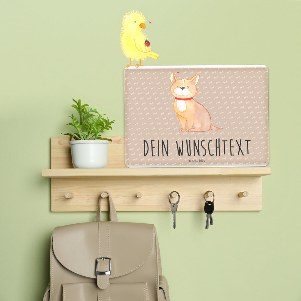 Personalisiertes Blechschild Hund Glück Blechschild, Metallschild, Geschenk Schild, Schild, Magnet-Metall-Schild, Deko Schild, Wandschild, Wand-Dekoration, Türschild, Hund, Hundemotiv, Haustier, Hunderasse, Tierliebhaber, Hundebesitzer, Sprüche, Corgie, Hundeliebe, Spruch, Hundemama, Liebe