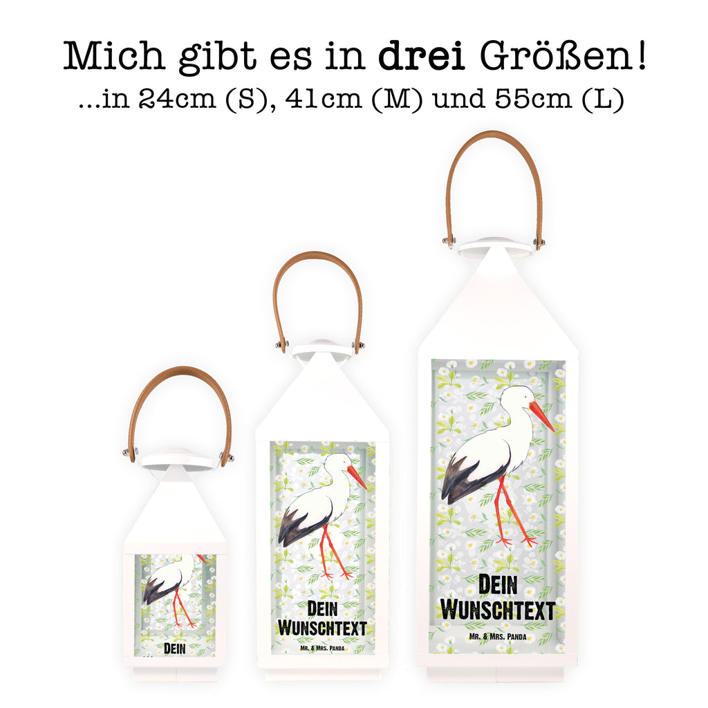 Personalisierte Deko Laterne Storch Gartenlampe, Gartenleuchte, Gartendekoration, Gartenlicht, Laterne kleine Laternen, XXL Laternen, Laterne groß, Tiermotive, Gute Laune, lustige Sprüche, Tiere, Storch, Störche, Schwangerschaft, Geburt, Mutter, Mütter, Mutter werden, Schwanger, Babybauch, Baby