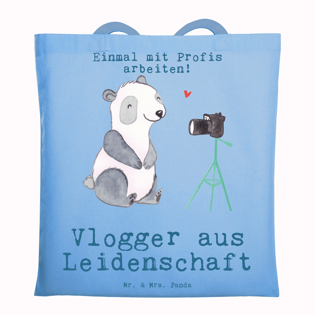 Tragetasche Vlogger aus Leidenschaft Beuteltasche, Beutel, Einkaufstasche, Jutebeutel, Stoffbeutel, Tasche, Shopper, Umhängetasche, Strandtasche, Schultertasche, Stofftasche, Tragetasche, Badetasche, Jutetasche, Einkaufstüte, Laptoptasche, Beruf, Ausbildung, Jubiläum, Abschied, Rente, Kollege, Kollegin, Geschenk, Schenken, Arbeitskollege, Mitarbeiter, Firma, Danke, Dankeschön