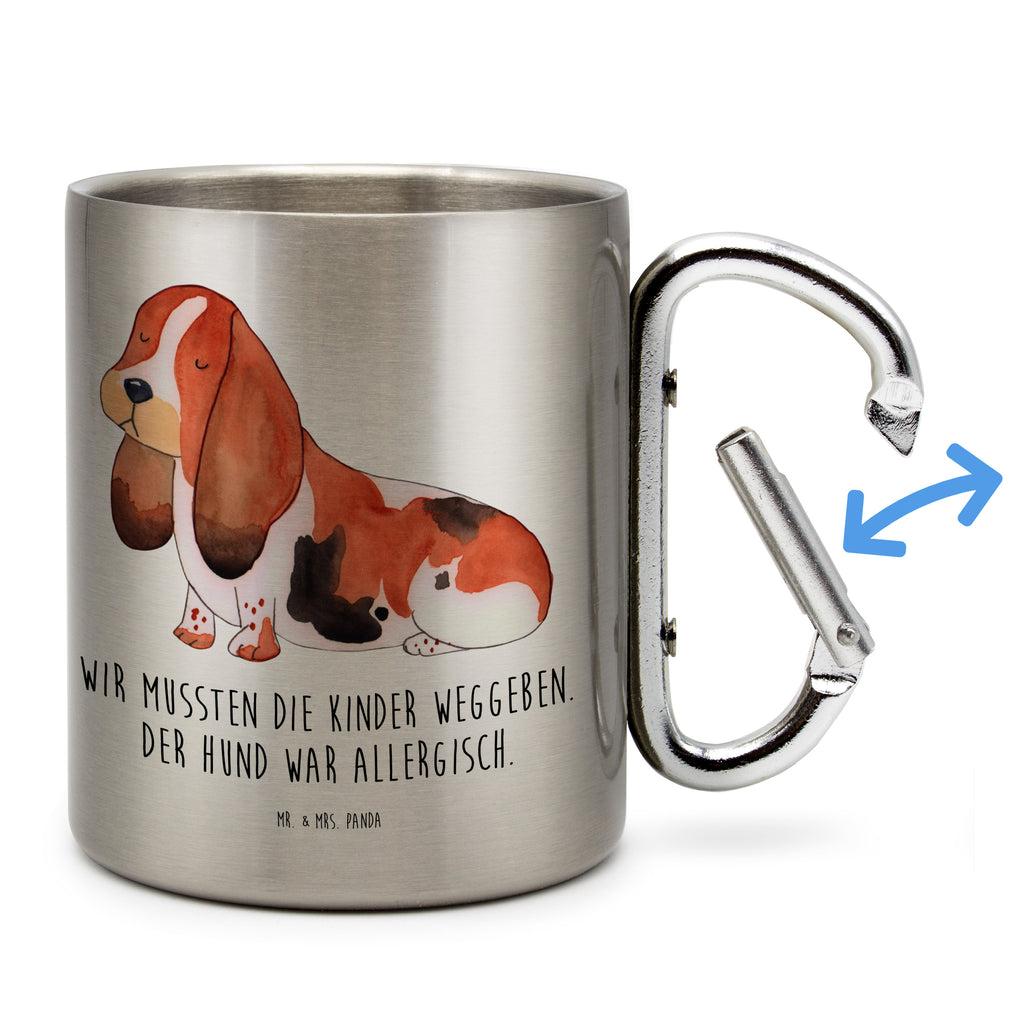 Edelstahlbecher Hund Basset Hound Edelstahltasse, Karabiner, Edelstahlbecher, Outdoor, Camping, Tasse, Becher, Hund, Hundemotiv, Haustier, Hunderasse, Tierliebhaber, Hundebesitzer, Sprüche, Basset Hound, Basset, Hundeliebe, kinderlos