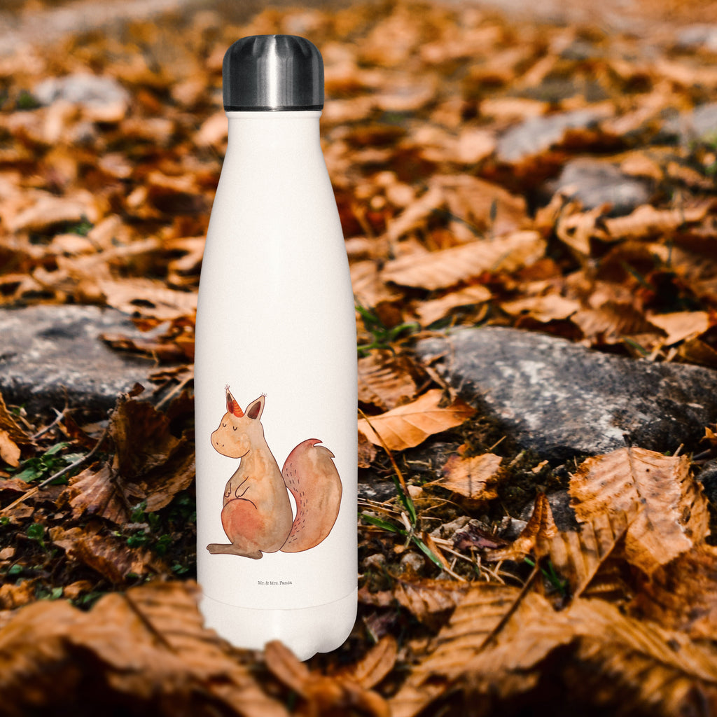 Thermosflasche Einhörnchen Glaube Isolierflasche, Thermoflasche, Trinkflasche, Thermos, Edelstahl, Einhorn, Einhörner, Einhorn Deko, Pegasus, Unicorn, Einhörnchen, Eichhörnchen, Eichhorn