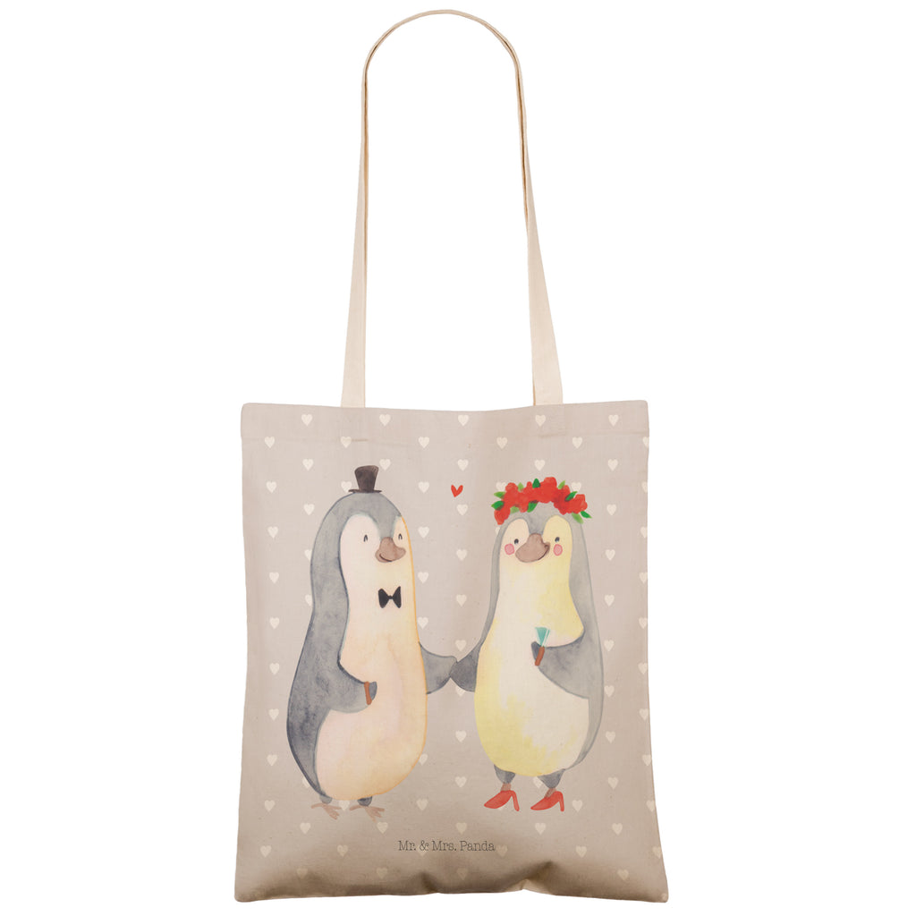 Einkaufstasche Pinguin Heirat Tragetasche, Tasche, Beutel, Stofftasche, Baumwolltasche, Umhängetasche, Shopper, Einkaufstasche, Beuteltasche, Liebe, Partner, Freund, Freundin, Ehemann, Ehefrau, Heiraten, Verlobung, Heiratsantrag, Liebesgeschenk, Jahrestag, Hocheitstag