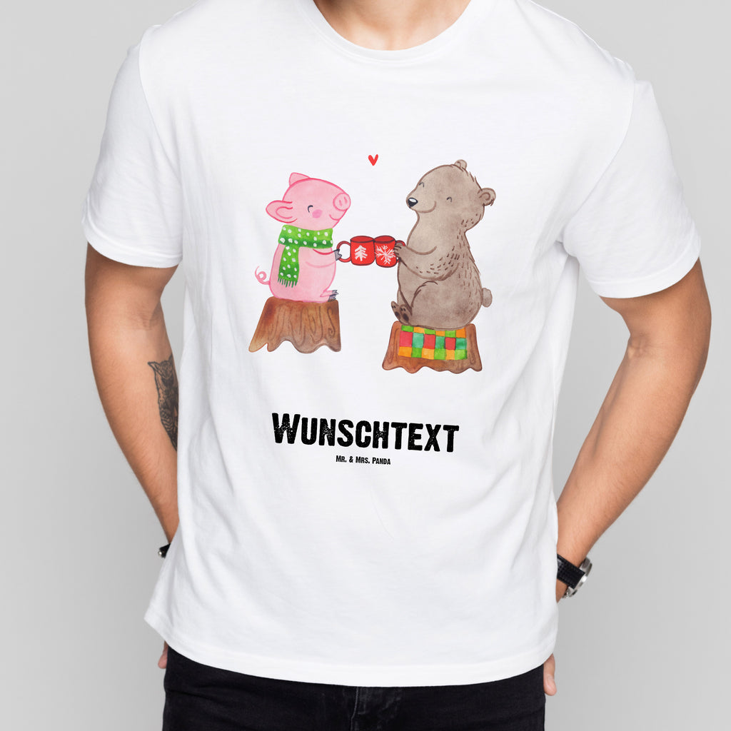 Personalisiertes T-Shirt Glühschwein Sause T-Shirt Personalisiert, T-Shirt mit Namen, T-Shirt mit Aufruck, Männer, Frauen, Winter, Weihnachten, Weihnachtsdeko, Nikolaus, Advent, Heiligabend, Wintermotiv, Prost, Alles Gute, Weihnachtszeit, Schwein, Bär