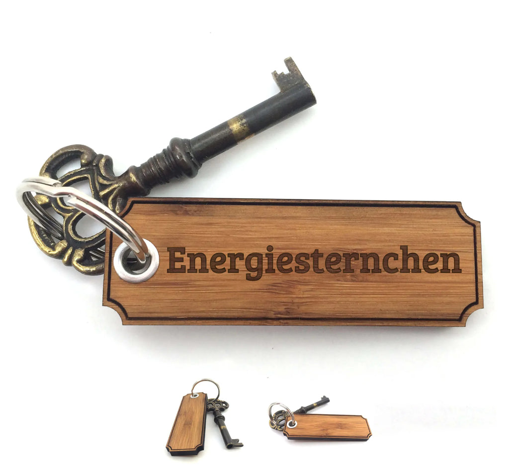 Schlüsselanhänger Classic Gravur Energiesternchen Schlüsselanhänger, Anhänger, Taschenanhänger, Glücksbringer, Schlüsselbund, Schlüsselanhänger Holz, Schlüsselanhänger aus Holz, Holz Schlüsselanhänger, Holzschlüsselanhänger, Geschenke, Schenken, Gravur