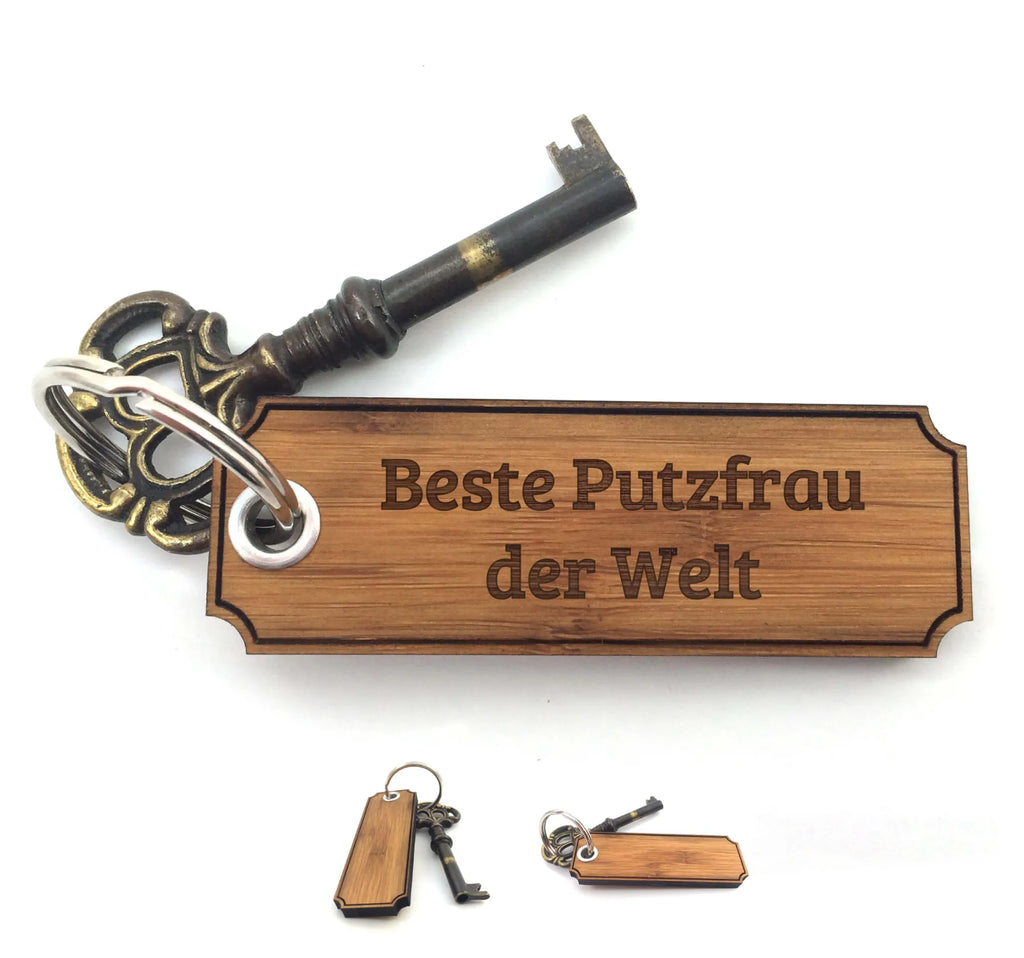 Schlüsselanhänger Classic Gravur Putzfrau Schlüsselanhänger, Anhänger, Taschenanhänger, Glücksbringer, Schlüsselbund, Schlüsselanhänger Holz, Schlüsselanhänger aus Holz, Holz Schlüsselanhänger, Holzschlüsselanhänger, Geschenke, Schenken, Gravur