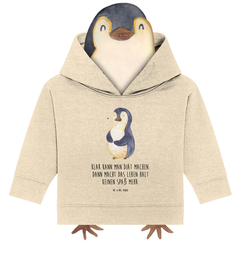 Organic Baby Hoodie Pinguin Diät Baby Kapuzenshirt, Baby Kapuzensweatshirt, Baby Hoodie, Baby Pullover, Pinguin, Pinguine, Diät, Abnehmen, Abspecken, Gewicht, Motivation, Selbstliebe, Körperliebe, Selbstrespekt