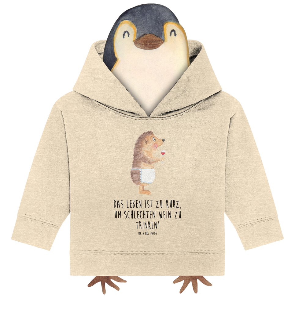 Organic Baby Hoodie Igel Wein Baby Kapuzenshirt, Baby Kapuzensweatshirt, Baby Hoodie, Baby Pullover, Tiermotive, Gute Laune, lustige Sprüche, Tiere, Wein Spruch, Igel, Geschenk Weintrinker, Geschenk Weinliebhaber, Wein Deko, Weinglas, Rotwein, Weißwein, Wein trinken