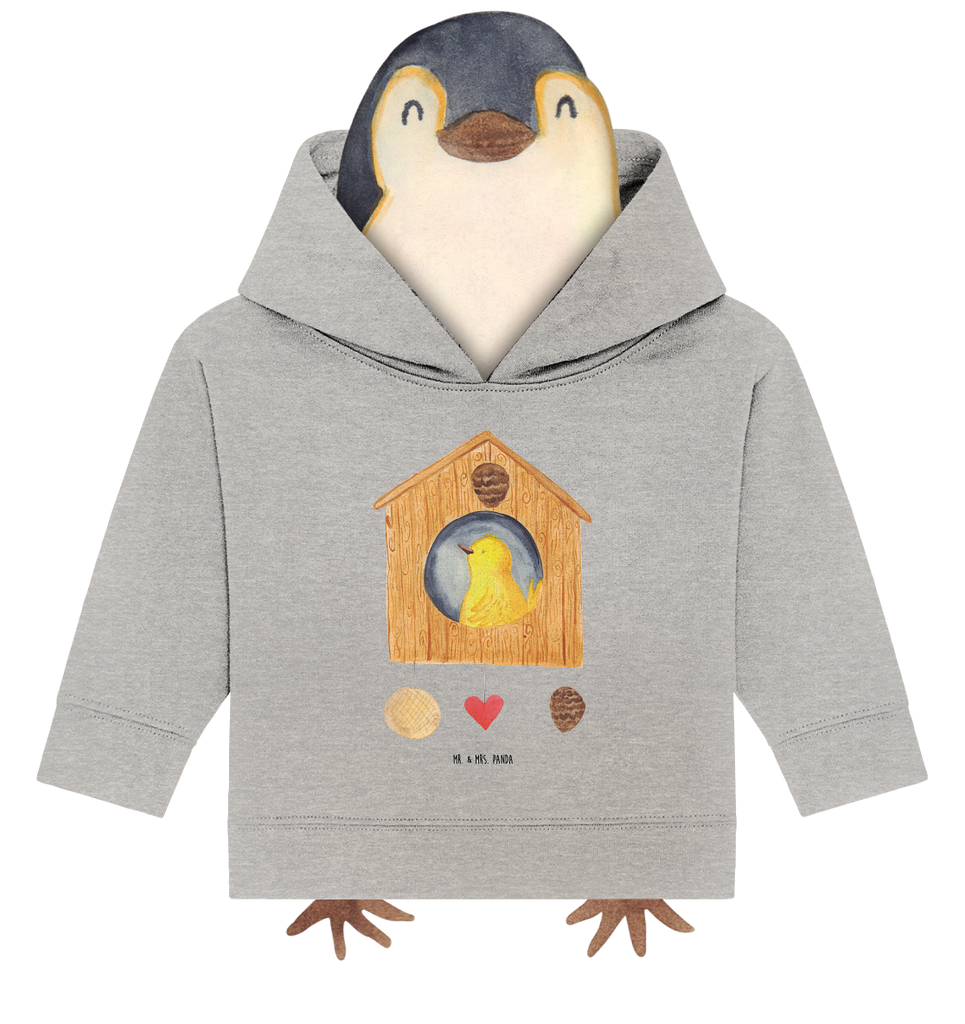 Organic Baby Hoodie Vogel Haus Baby Kapuzenshirt, Baby Kapuzensweatshirt, Baby Hoodie, Baby Pullover, Tiermotive, Gute Laune, lustige Sprüche, Tiere, Vogel, Vögel, Vogelhaus, Vogelhäuschen, Home sweet home, Zuhause, Nest, Eigenheim, Familie, Wohnung, Haus, unser Haus, Lieblingsort, Castle