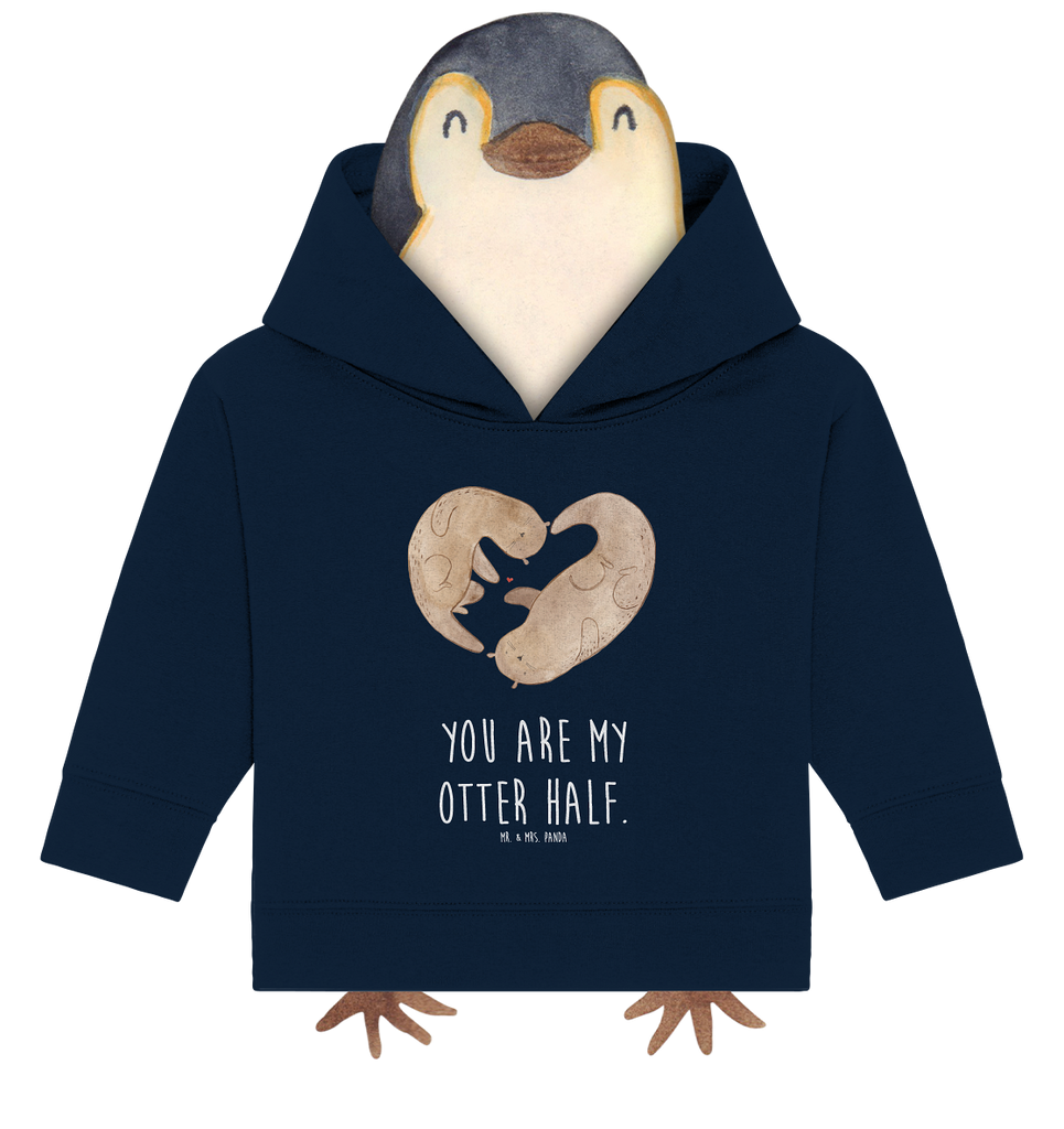 Organic Baby Hoodie Otter Herz Baby Kapuzenshirt, Baby Kapuzensweatshirt, Baby Hoodie, Baby Pullover, Otter, Fischotter, Seeotter, Liebe, Herz, Liebesbeweis, Liebesgeschenk, Bessere Hälfte, Love you, Jahrestag, Hochzeitstag, Verlobung, gemeinsames Leben