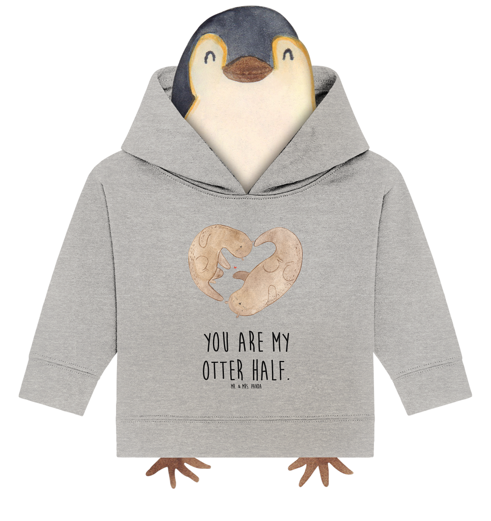 Organic Baby Hoodie Otter Herz Baby Kapuzenshirt, Baby Kapuzensweatshirt, Baby Hoodie, Baby Pullover, Otter, Fischotter, Seeotter, Liebe, Herz, Liebesbeweis, Liebesgeschenk, Bessere Hälfte, Love you, Jahrestag, Hochzeitstag, Verlobung, gemeinsames Leben