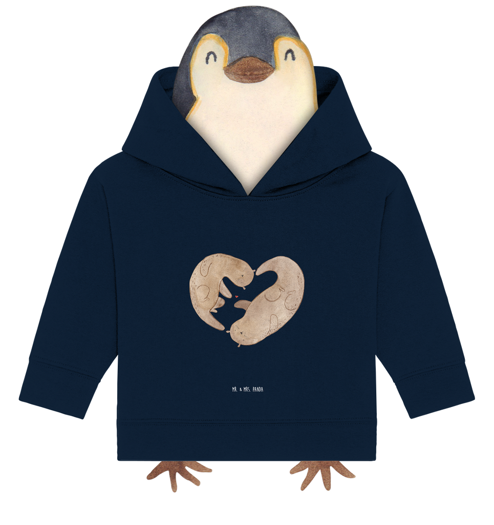 Organic Baby Hoodie Otter Herz Baby Kapuzenshirt, Baby Kapuzensweatshirt, Baby Hoodie, Baby Pullover, Otter, Fischotter, Seeotter, Liebe, Herz, Liebesbeweis, Liebesgeschenk, Bessere Hälfte, Love you, Jahrestag, Hochzeitstag, Verlobung, gemeinsames Leben