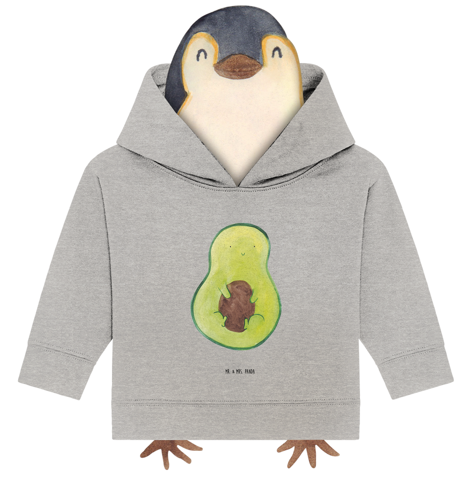 Organic Baby Hoodie Avocado Kern Baby Kapuzenshirt, Baby Kapuzensweatshirt, Baby Hoodie, Baby Pullover, Avocado, Veggie, Vegan, Gesund, Avokado, Avocadokern, Kern, Pflanze, Spruch Leben