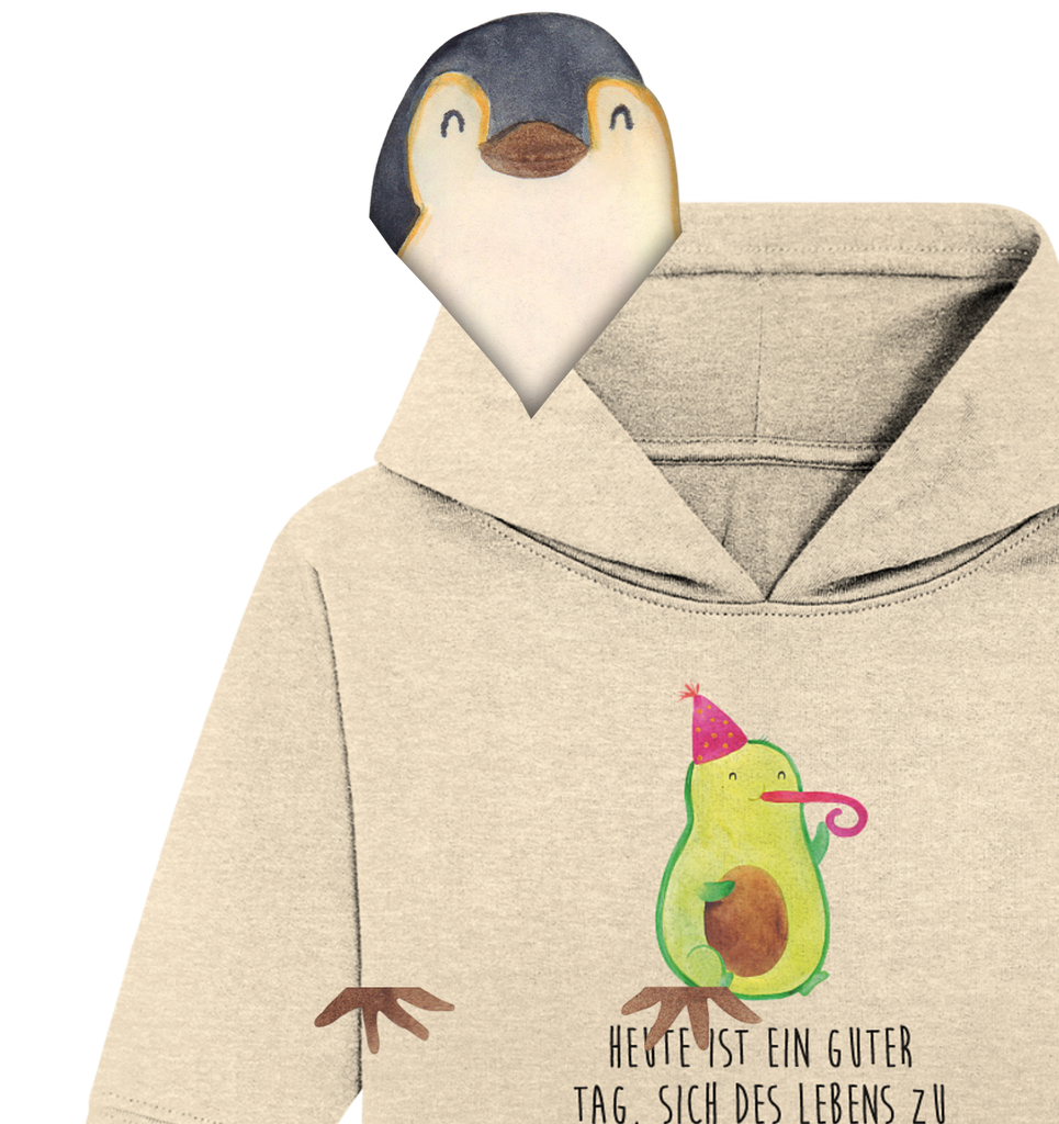 Organic Baby Hoodie Avocado Feier Baby Kapuzenshirt, Baby Kapuzensweatshirt, Baby Hoodie, Baby Pullover, Avocado, Veggie, Vegan, Gesund, Party, Feierlichkeit, Feier, Fete, Geburtstag, Gute Laune, Tröte