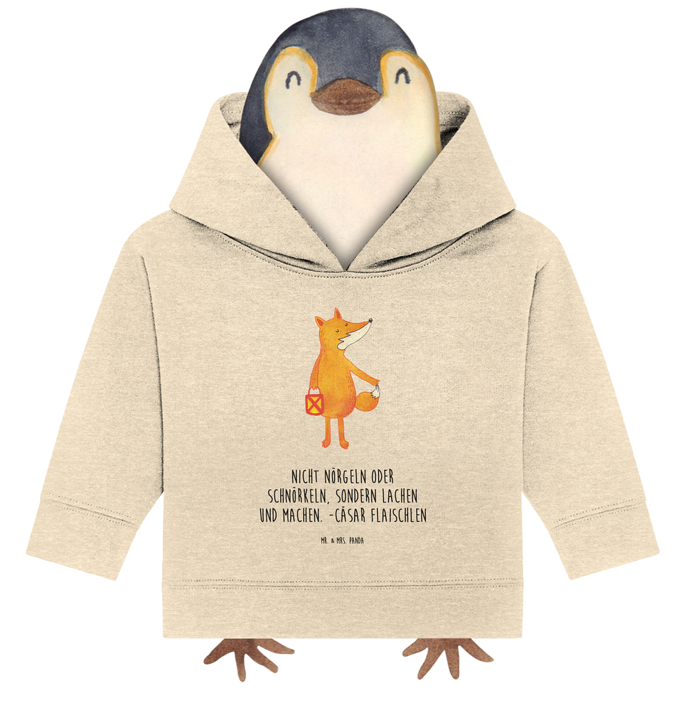 Organic Baby Hoodie Fuchs Laterne Baby Kapuzenshirt, Baby Kapuzensweatshirt, Baby Hoodie, Baby Pullover, Fuchs, Füchse, Spruch trösten, Liebeskummer Spruch, Laterne, Sankt Martin, Laternenumzug, Aufmuntern, Cäsar Otto Hugo Flaischlen