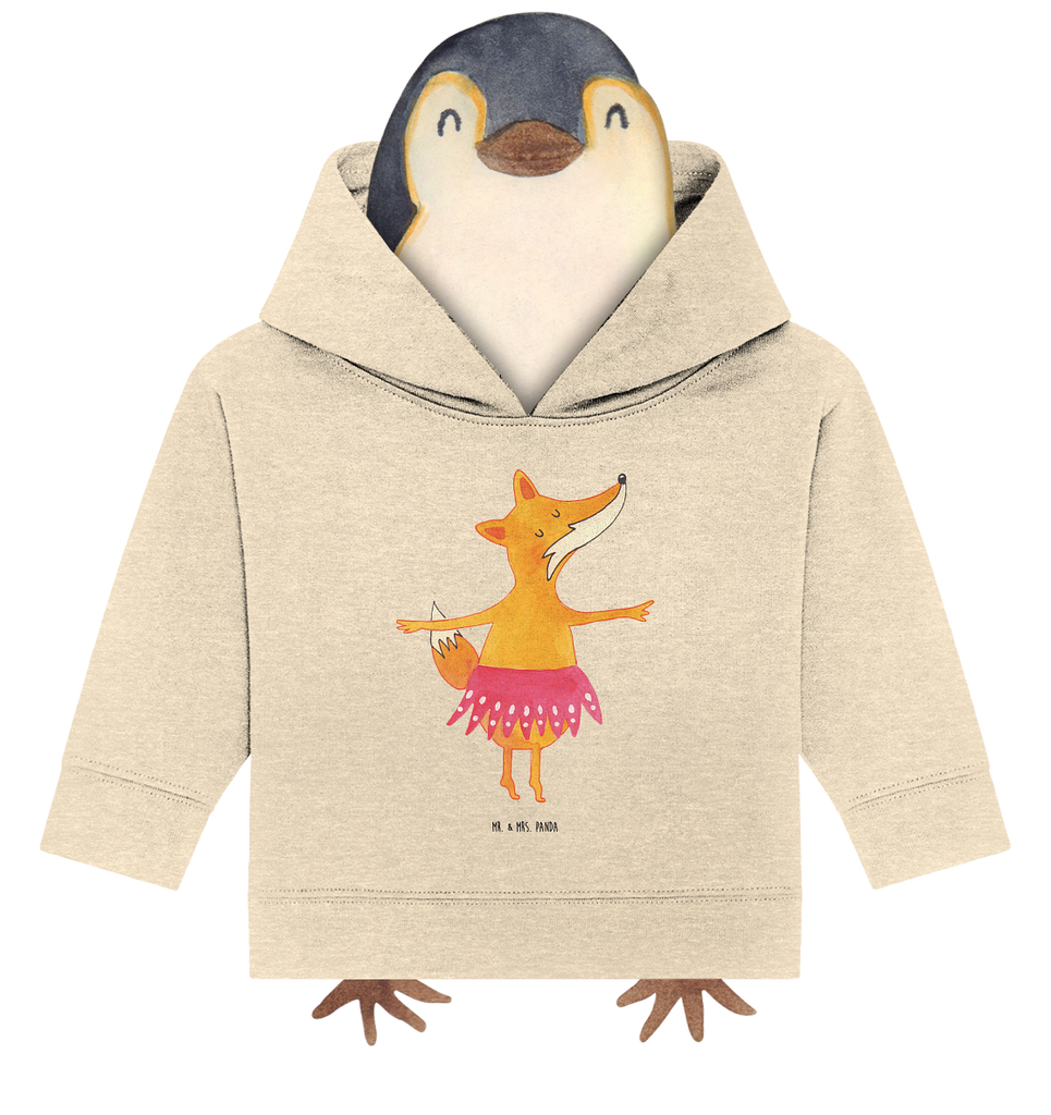 Organic Baby Hoodie Fuchs Ballerina Baby Kapuzenshirt, Baby Kapuzensweatshirt, Baby Hoodie, Baby Pullover, Fuchs, Fuchs Spruch, Füchse, Füchsin, Ballerina, Ballett, Tänzerin, Tanzen, Party, Einladung, Geburtstag