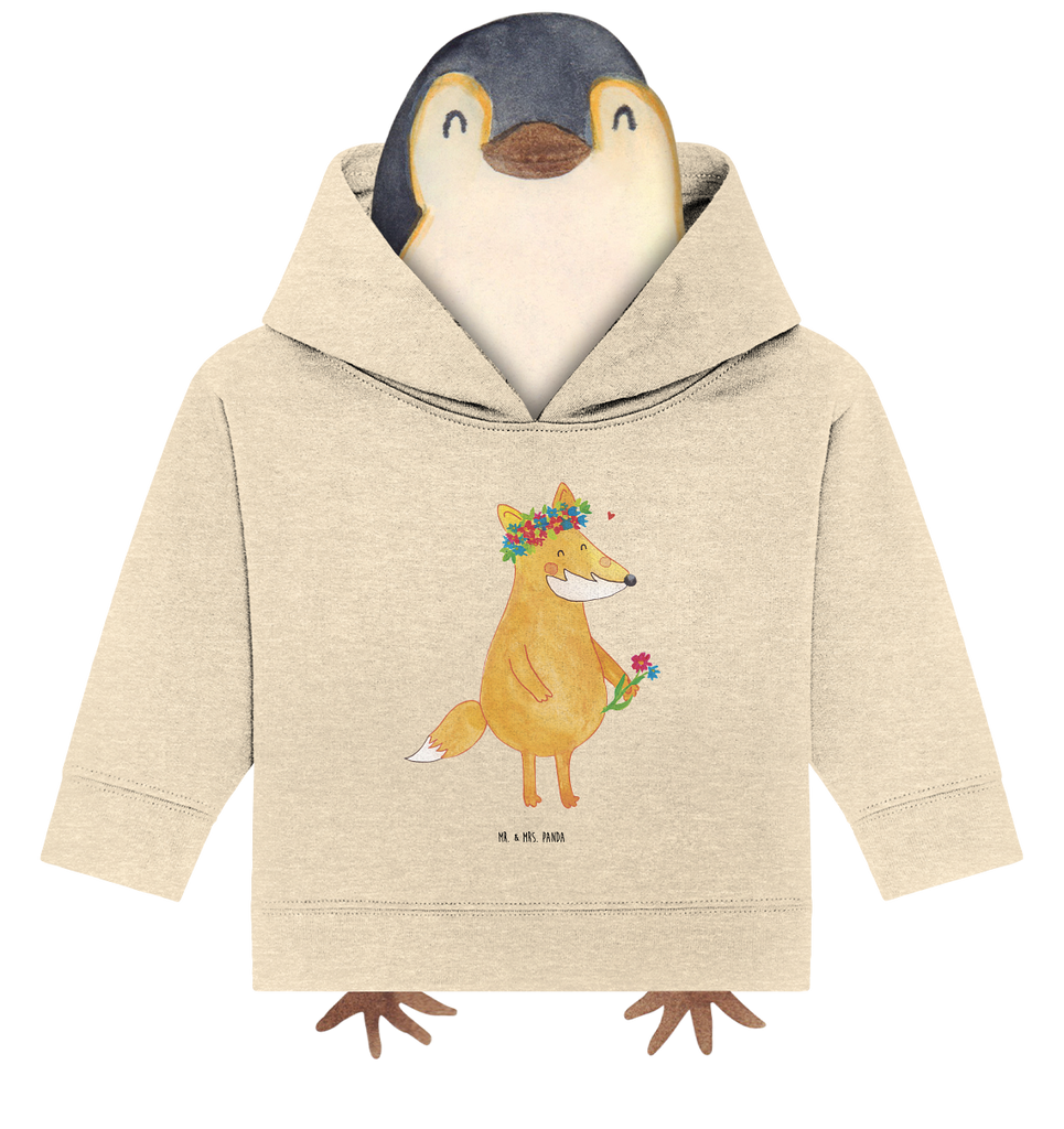 Organic Baby Hoodie Fuchs Blumen Baby Kapuzenshirt, Baby Kapuzensweatshirt, Baby Hoodie, Baby Pullover, Fuchs, Füchse, Fox, Liebe, Freundin, Fuchsmädchen, Blumenmädchen, Freundinnen, Liebesbeweis, Blume, Blumen, Motivation, Freude, ich, mich, Selbstliebe