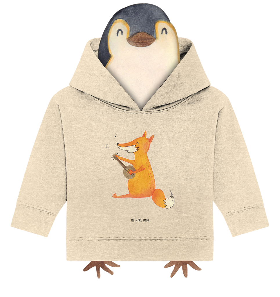 Organic Baby Hoodie Fuchs Gitarre Baby Kapuzenshirt, Baby Kapuzensweatshirt, Baby Hoodie, Baby Pullover, Fuchs, Füchse, Geschenk Musiker, Musik Spruch, Musikerin, Sänger, Sängerin, Gitarre