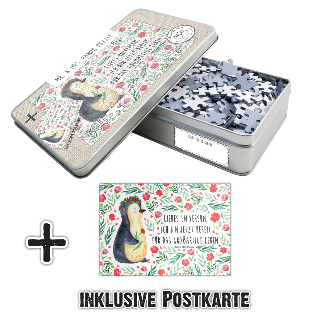 551 Teile Puzzle Pinguin Blumenkranz Puzzle 551, puzzeln, Legespiel, Puzzlespiel, Pinguin, Pinguine, Blumenkranz, Universum, Leben, Wünsche, Ziele, Lebensziele, Motivation, Lebenslust, Liebeskummer, Geschenkidee