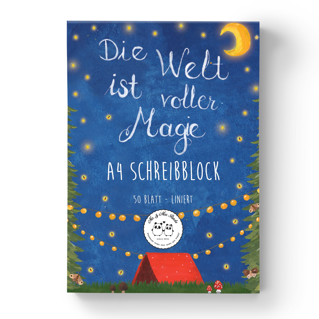 Schreibblock Die Welt ist voller Magie Collegeblock, Papierblock, Briefblock, Schulblock, Notizblock, Motivpapier, Motivblock, Blumen Deko, Frühlings Deko, Sommer Deko, Dekoration, positive Botschaft, Naturliebhaber, Outdoor, Natur, Abenteuer