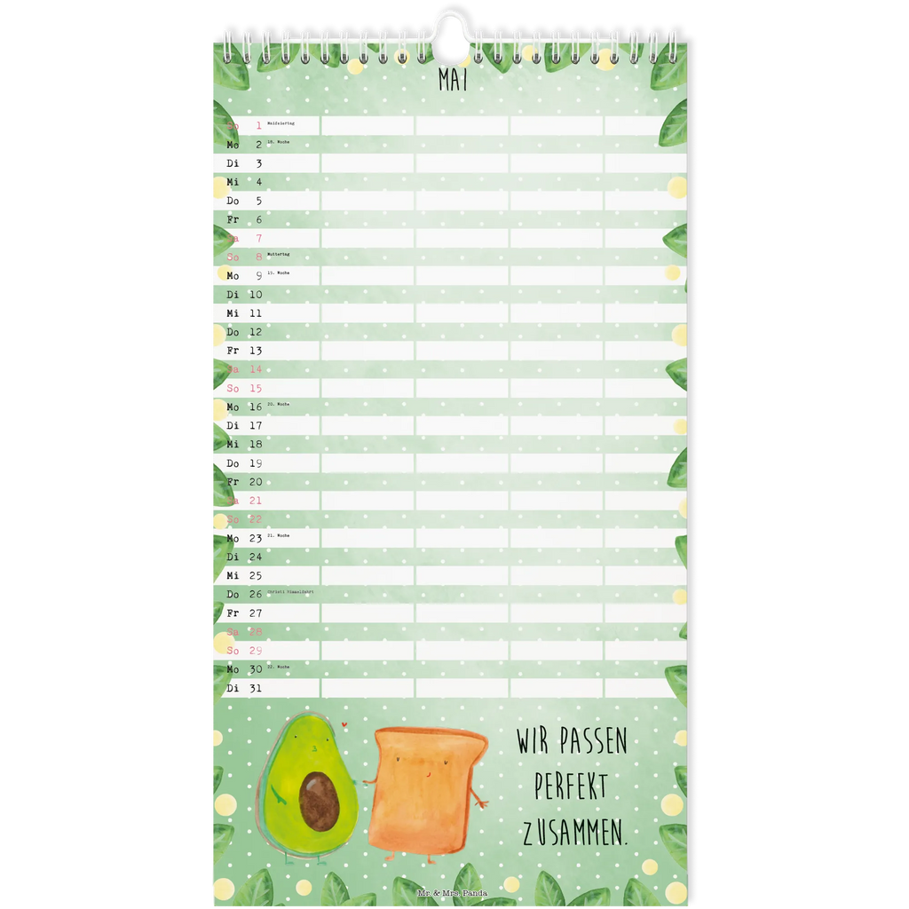 Familienkalender 2025 Avocado Collection Familienplaner, Kalender, Jahreskalender, Terminplaner, Kalender mit Feiertagen, Avocado, Veggie, Vegan, Gesund