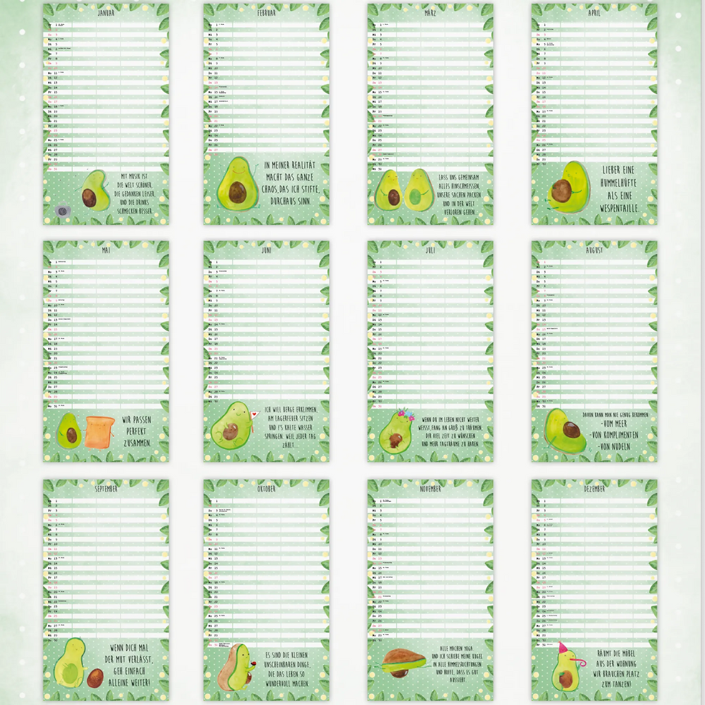 Familienkalender 2025 Avocado Collection Familienplaner, Kalender, Jahreskalender, Terminplaner, Kalender mit Feiertagen, Avocado, Veggie, Vegan, Gesund