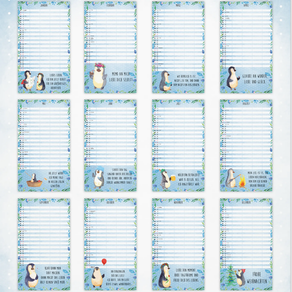 Familienkalender 2025 Pinguin Collection Familienplaner, Kalender, Jahreskalender, Terminplaner, Kalender mit Feiertagen, Pinguin