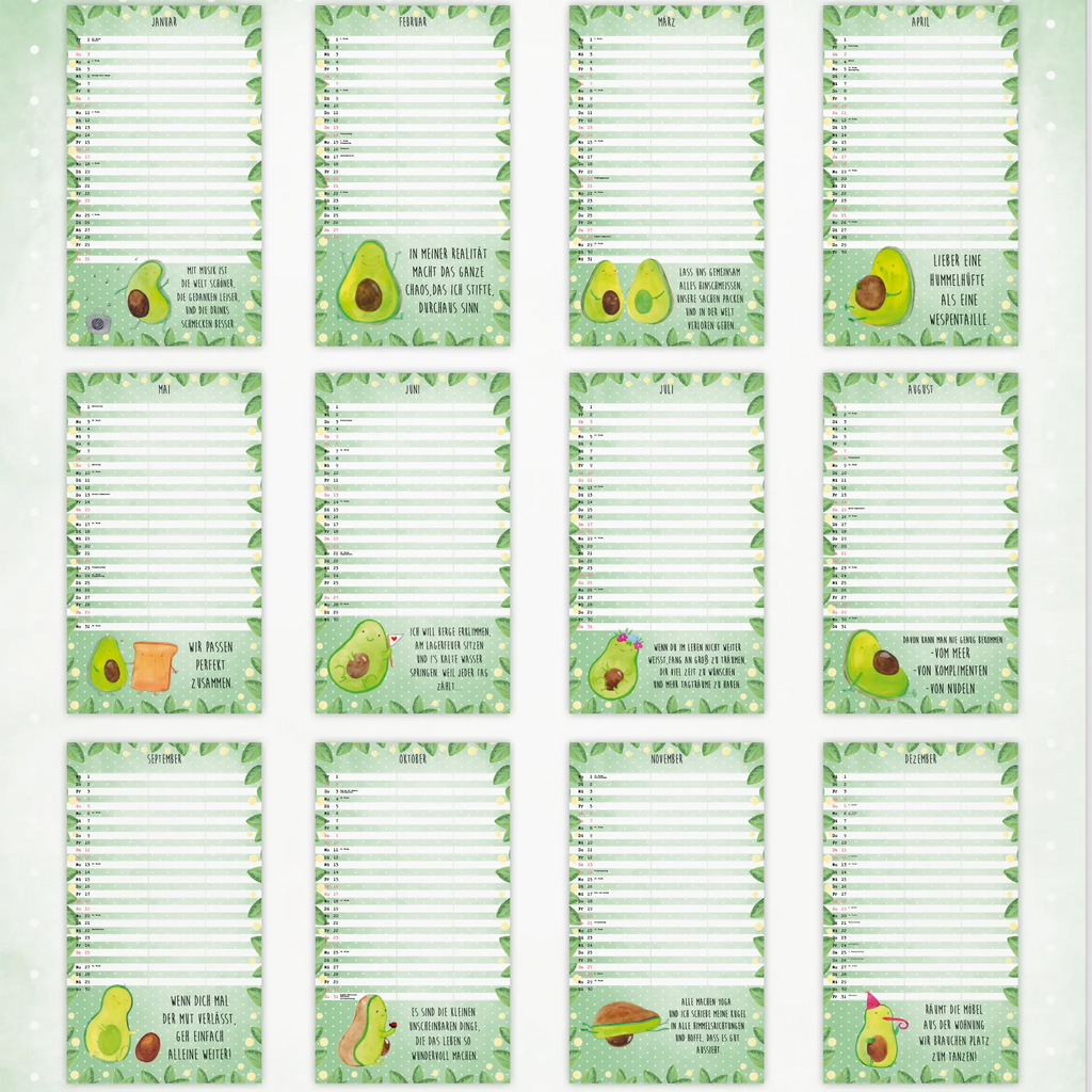 Partnerkalender 2025 Avocado Collection Kalender, Kalender für Paare, Jahreskalender, gemeinsamer Kalender, Kalender für zwei, Wandkalender, Avocado, Veggie, Vegan, Gesund