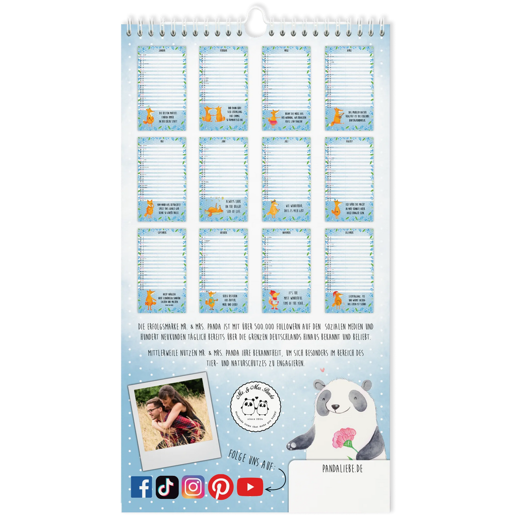 Partnerkalender 2025 Fuchs Collection Kalender, Kalender für Paare, Jahreskalender, gemeinsamer Kalender, Kalender für zwei, Wandkalender, Fuchs